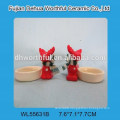 Hot sale ceramic reindeer candle holder for christmas present